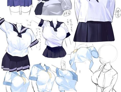 巨乳 制服 イラスト